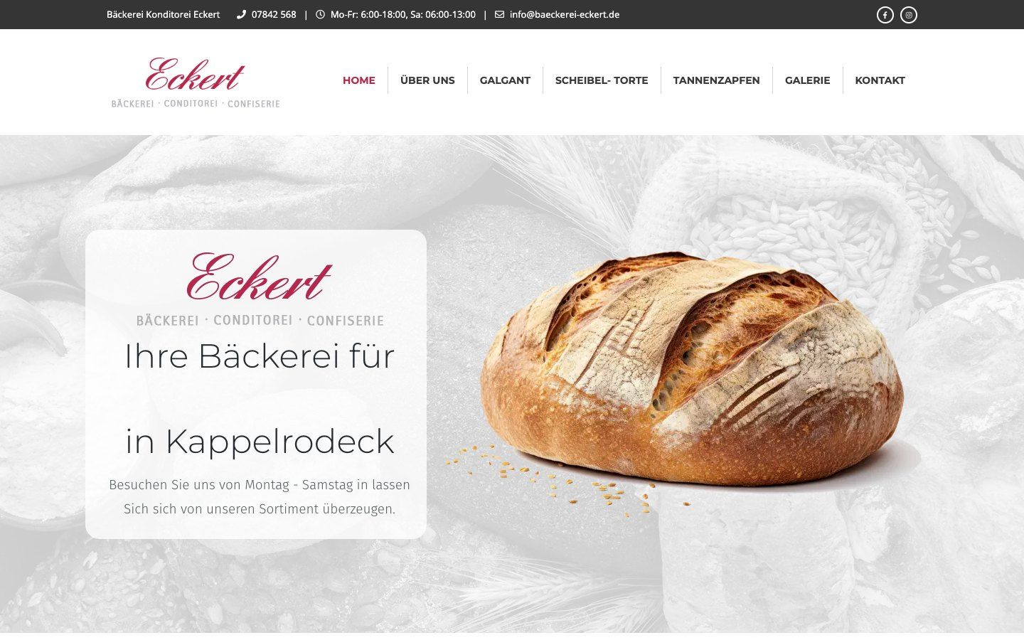 Startseite von Bäckerei Eckert