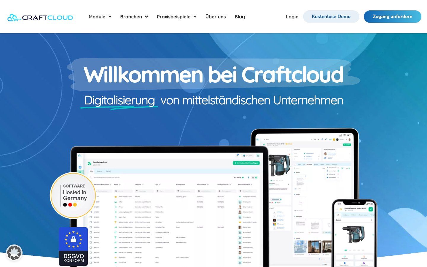 Startseite von Craftcloud