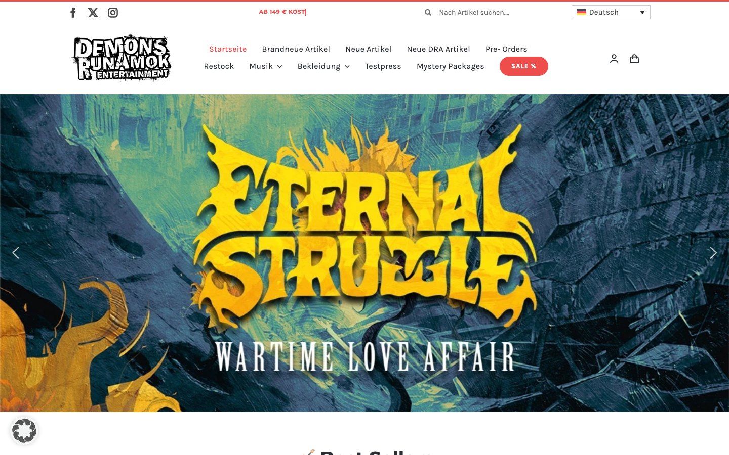 Startseite von Demons Run Amok