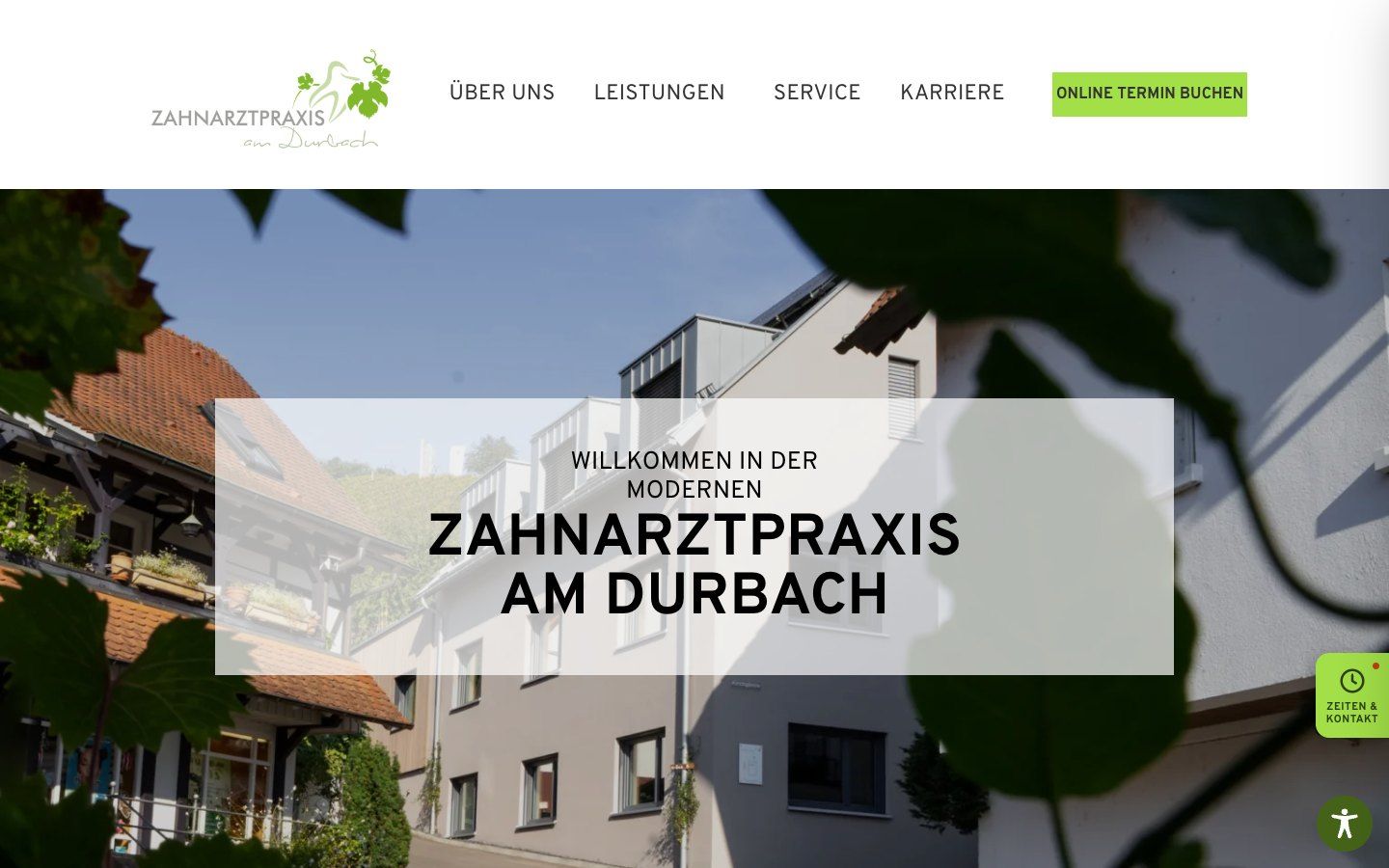 Startseite von Zahnarztpraxis am Durbach